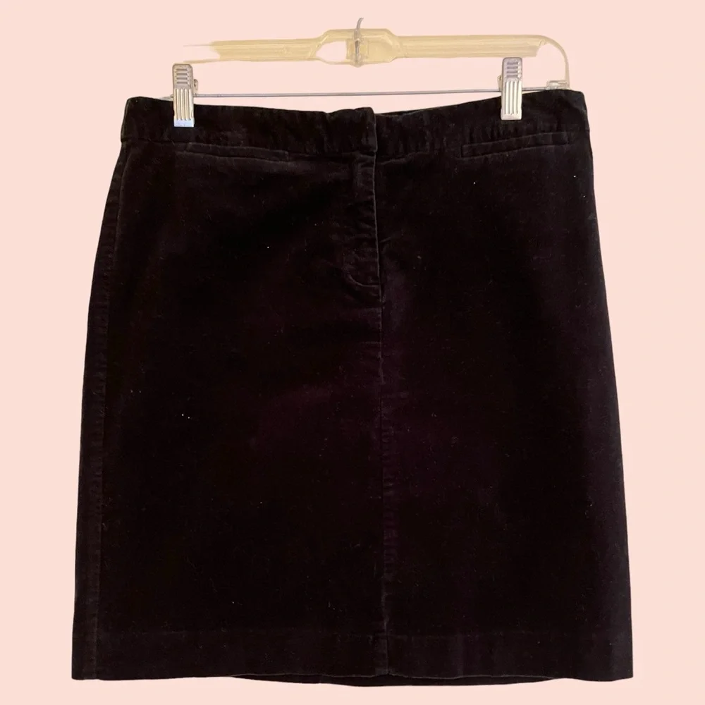 J. Jill Black Stretch Cotton Velvet Mini Skirt 6